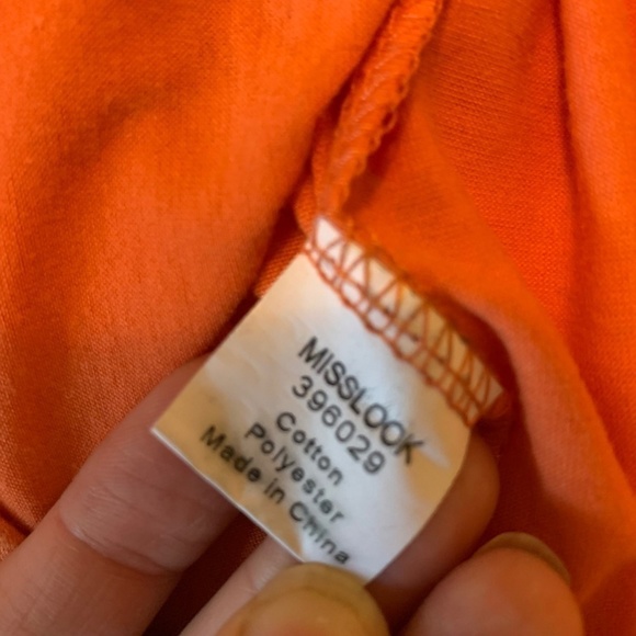 Misslook Orange T-Shirt With Colorful Embroidered Floral Detail Size XL (1153) - Picture 9 of 13